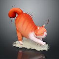 Modern Cat Kitten Flower Cat Domestic Cat 3d model