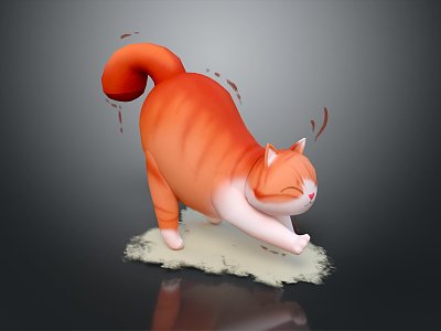 Modern Cat Kitten Flower Cat Domestic Cat 3d model