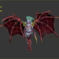Woman With Red Wings Blue Body And Ornate Headpiece Fantasy Character