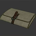 Beige And Burgundy Notebook With Red Strap And Black Metal Buckle Design