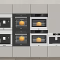 Modern Built In Kitchen Appliances Including Ovens Coffee Machine And Cabinets