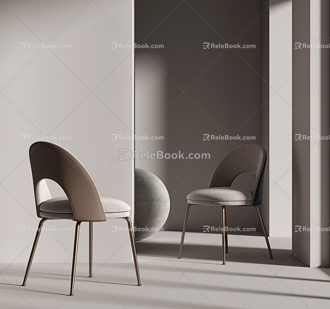 Modern Dining Chair Single Chair Dining Chair 3d model