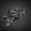 Futuristic Motorcycle With Sleek Black Body Metallic Finish And Unique Wheel Structure