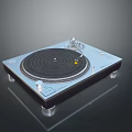 Light Blue Turntable Vinyl Record Player With Stylish Base And Rotating Platter 3d model