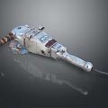Old Worn Electric Angle Grinder With Striped Handle And Metal Body