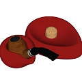 Red Wooden Pipe And Pipe Stand With Cork As Daily Living Supplies