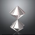 White Symmetrical Paper Origami Diamond With Geometric Structure On Grey Background