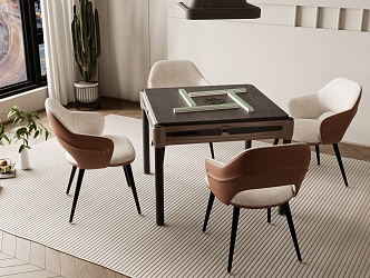 Modern Simple Mahjong Table and Chair Chess and Card Room Table and Chair Entertainment Table and Chair 3d model