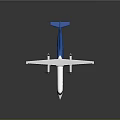 Blue And White Propeller Airplane With Sleek Fuselage And Tail Wing Design