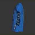 Classic Blue V Neck Long Sleeve Casual Shirt With Side Logo Design