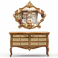 Ornate Wooden Console Table With Carved Details And Golden Accents For Entryway Decor