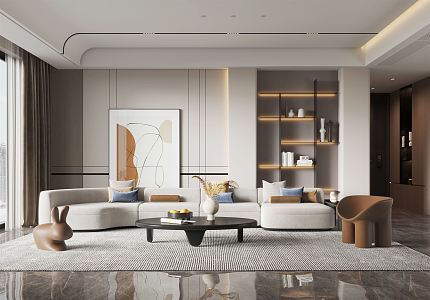 modern living room 3d model