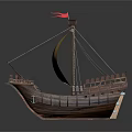 Chinese-style sailing ship ancient ship ancient warship large ancient ship ancient warship 3d model