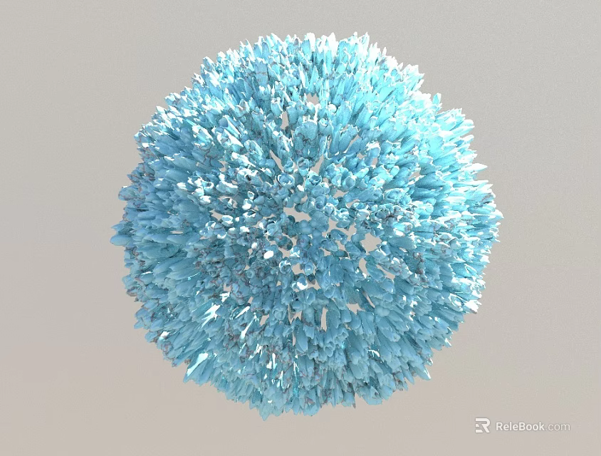 Blue Textured Spherical Sports Equipment Designed For Fitness Training And Massage Use 3d model 