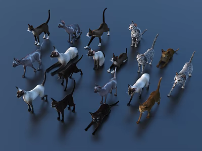 Different Reptile Species Showcasing Varied Colors and Diverse Natural Postures 3d model