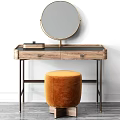 Modern Dressing Table Dressing Table Stool Combination 3d model