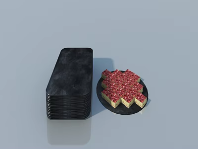 Black Swing Door With Red Decorative Panel And Smooth Surface Design 3d model