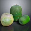Fresh Green Mangoes On Dark Surface For Fresh Food Display And Photography