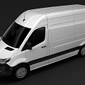 White Mercedes Benz Cargo Van Exterior Design For Commercial Transport Use