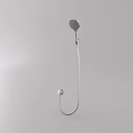 Sleek Modern Silver Handheld Shower Head with Flexible Hose and Wall Mount 3d model