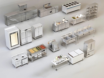 back kitchen equipment hotel back kitchen canteen back kitchen 3d model