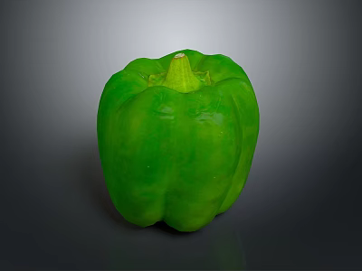 Vibrant Fresh Green Bell Pepper with Smooth Skin and Healthy Appearance 3d model