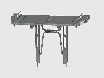 Sturdy Metal Workbench with Foldable Legs and Side Tool Holders for DIY Tasks 3d model