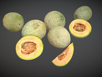 Hami melon fruit 3d model