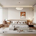 Modern Kid's Room Interior With Soft Lighting Bed Toys And Rabbit Poster
