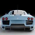 Light Blue Sports Car With Sleek Body Design And Black Alloy Wheels
