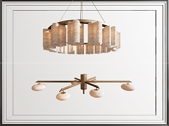 Nordic multi-head ring chandelier 3d model