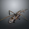 Detailed Helicopter Model With Rotors Fuselage And Landing Gear Design