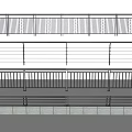 Various Modern Railing Designs With Horizontal Vertical Bar And Cable Patterns 3d model