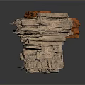 Natural Geological Rock Formation With Layered Strata Structure And Textured Surfaces