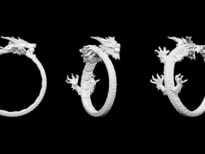 Modern Hand Ring Dragon Bracelet 3d model