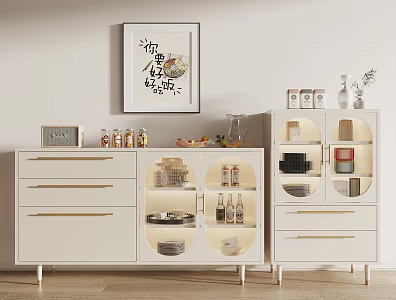 Modern Sideboard Cream Sideboard 3d model