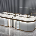 Modern Jewelry Display Showcase With Glass Top And Metal Frame Lighting