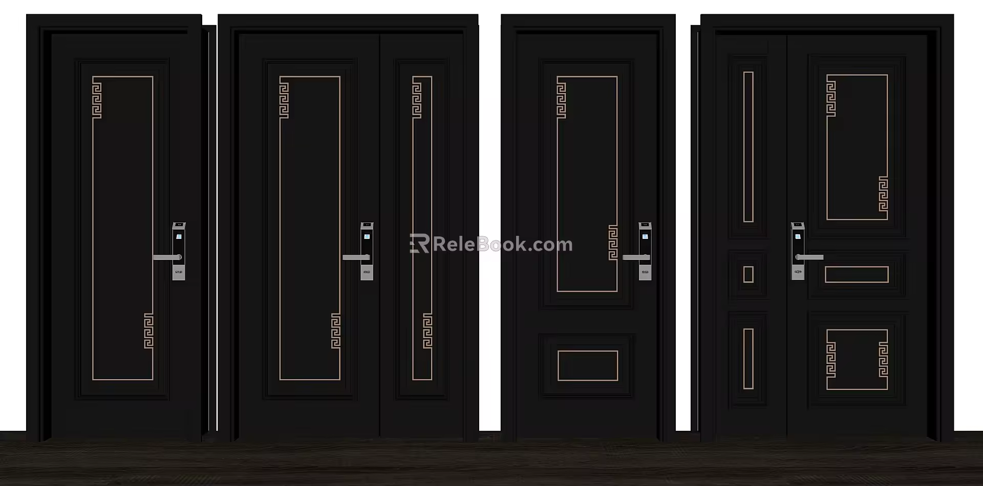 New Chinese-style security door single-door combination 3d model