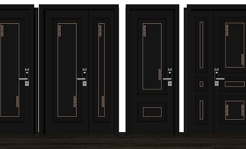 New Chinese-style security door single-door combination 3d model