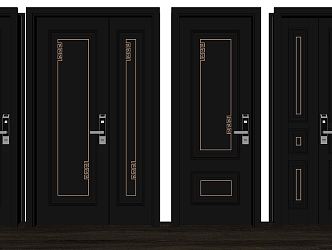 New Chinese-style security door single-door combination 3d model