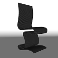 Modern Black Carbon Fiber Leisure Chair with Sleek Curved Lines and Streamlined Design