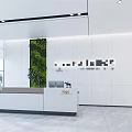 Modern Front Desk Reception Area With Large Digital Calendar Screen And Bright White Wall