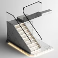 modern staircase corner staircase double running staircase 3d model