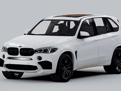 White BMW X5 M SUV With Black Wheels Panoramic Sunroof And Sporty Design 3d model