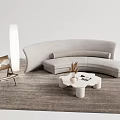 Quiet Sofa Tea Table Combination Sofa Coffee Table 3d model
