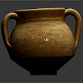 Traditional Clay Pot Sculpture Carving With Two Handles And Intricate Patterns