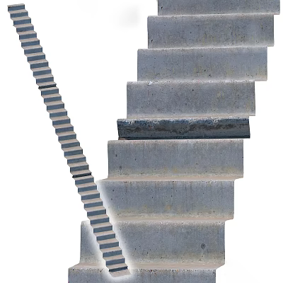 Concrete Staircase With Modern Steps And Industrial Design Structure 3d model