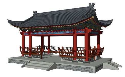 Chinese style pavilion ancient building pavilion landscape pavilion 3d model