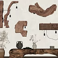 Modern Log Lamp Log Wall Lamp Wall Lamp Pottery Pot Bulb 3d model
