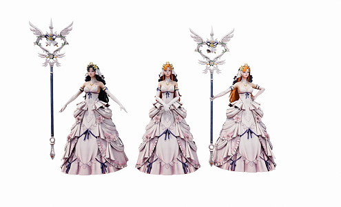 Modern Game Role Bride 3d model